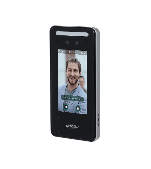 DAHUA ASI6213J-MW - Control de Acceso para Exterior con Reconocimiento Facial/ Pantalla de 4.3 Pulgadas/ Cámara de 2MP y Luz Blanca/ 6 000 Rostros/ 6 000 Password y Tarjetas Mifare/ Comunicación TCP/IP/