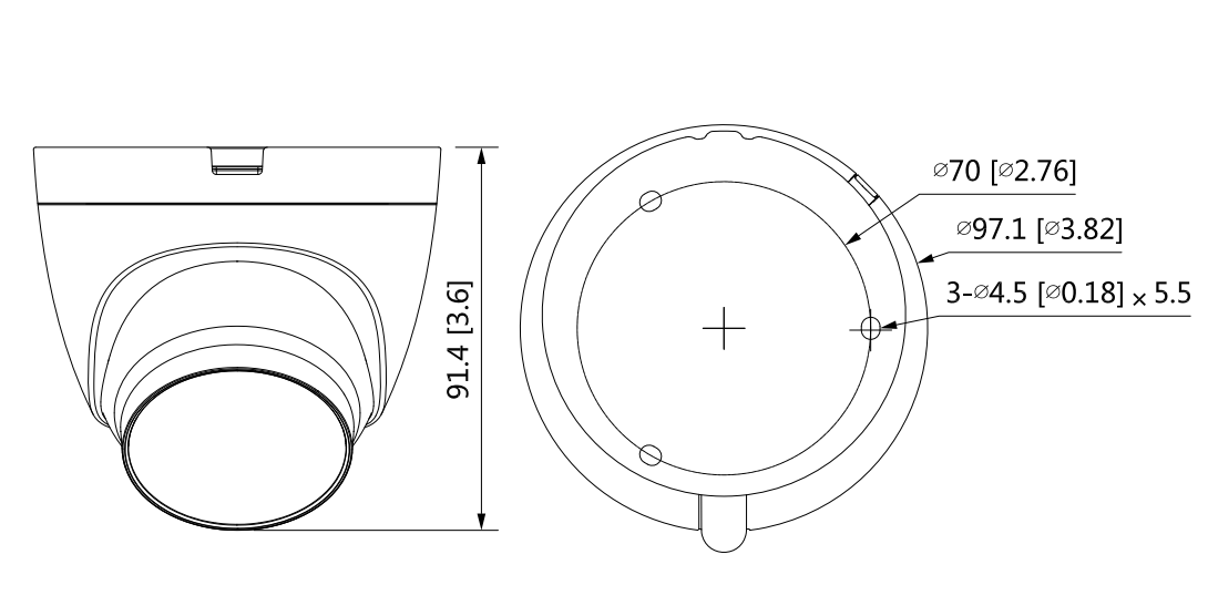 DAHUA HAC-HDW1500TLQN-A - Cámara Domo de 5 MP con micrófono integrado y lente de 2.8 mm. Ofrece iluminación IR hasta 30 metros tecnología Starlight y es resistente al agua con clasificación IP67. Compatible con CVI CVBS AHD y TVI