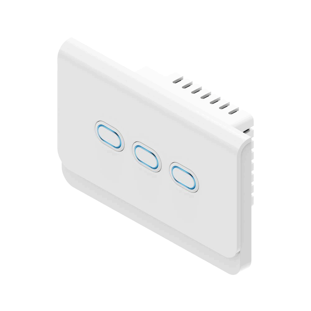 WULIAN SWITCHAW3LN - Apagador Inteligente para automatización de control de luces con formato Americano Conexión LN 3 Botones / Administracion remota desde celular con Brain y aplicacion en celular/ Protocolo Zigbee
