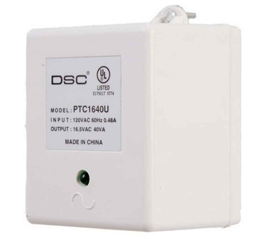 DSC PTC1640U - Transformador 16VCA / 40VA   Fusible Interno para paneles y módulos de NEO  Power Series y Maxsys