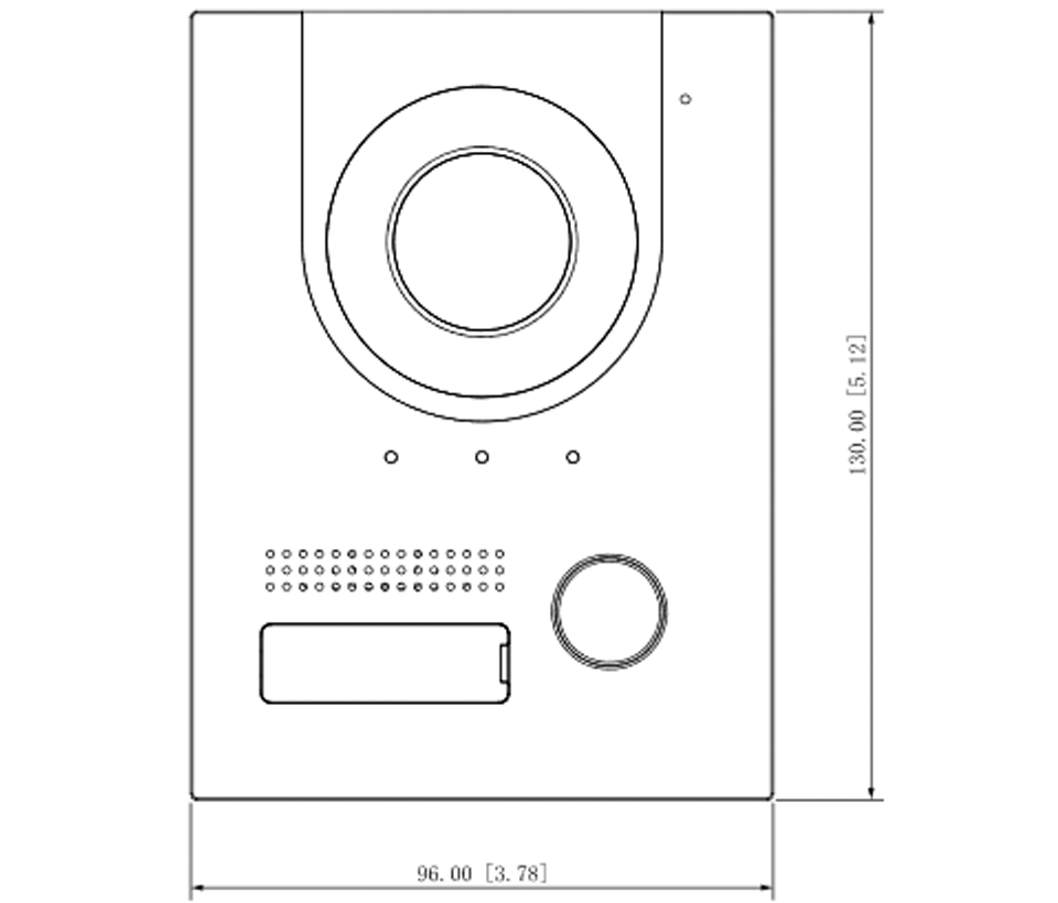 DAHUA VTO2202F-P - Frente de Calle para Videoportero IP/ Metálico/ Cámara de 2 Megapíxeles con 160 Grados de Apertura/ Protección IK07/ Exterior IP65/ Visión Nocturna/ PoE/ Indicador de Voz/ Apertura de Chapa/