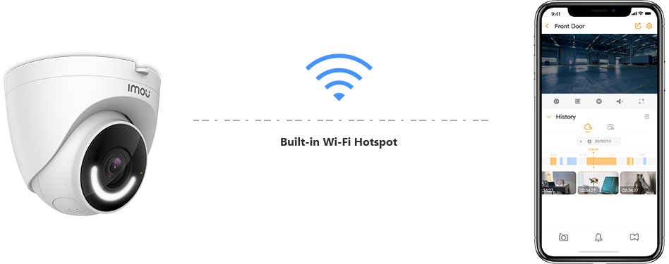 IMOU Turret (IPC-T26EN-0280B-imou) - Cámara IP Domo WiFi de 2MP con disuasión activa sirena integrada LED de alta potencia micrófono audio bidireccional detección de humanos IR 30m IP67 y ranura MicroSD. #CONGIMOU1
