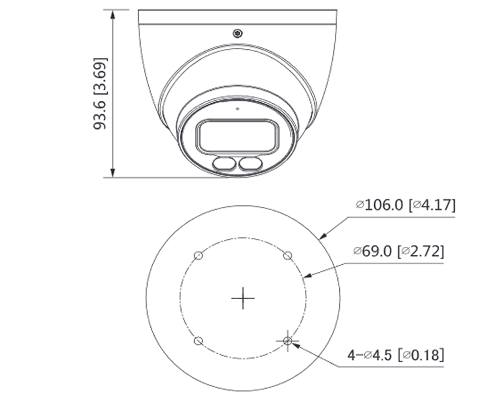 DAHUA HAC-HDW1239T-A-LED - Camara Domo Full Color de 2 Megapixeles/ 1080p/ Lente de 3.6 mm/ Microfono Integrado/ Metalica/ Leds para 40 Metros/ WDR Real de 130 dB/ IP67/ Starlight/ #FullColor