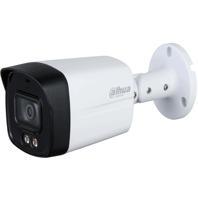DAHUA HAC-HFW1239TLMN-IL-A - Camara Bullet de 2 Megapixeles/ Iluminador Dual Inteligente + Full Color/ Lente de 2.8 mm/ 107 Grados de Apertura/ Microfono Integrado/ 40 Metros de Iluminación IR y Visible/ WDR Real de 130 dB/ IP67/