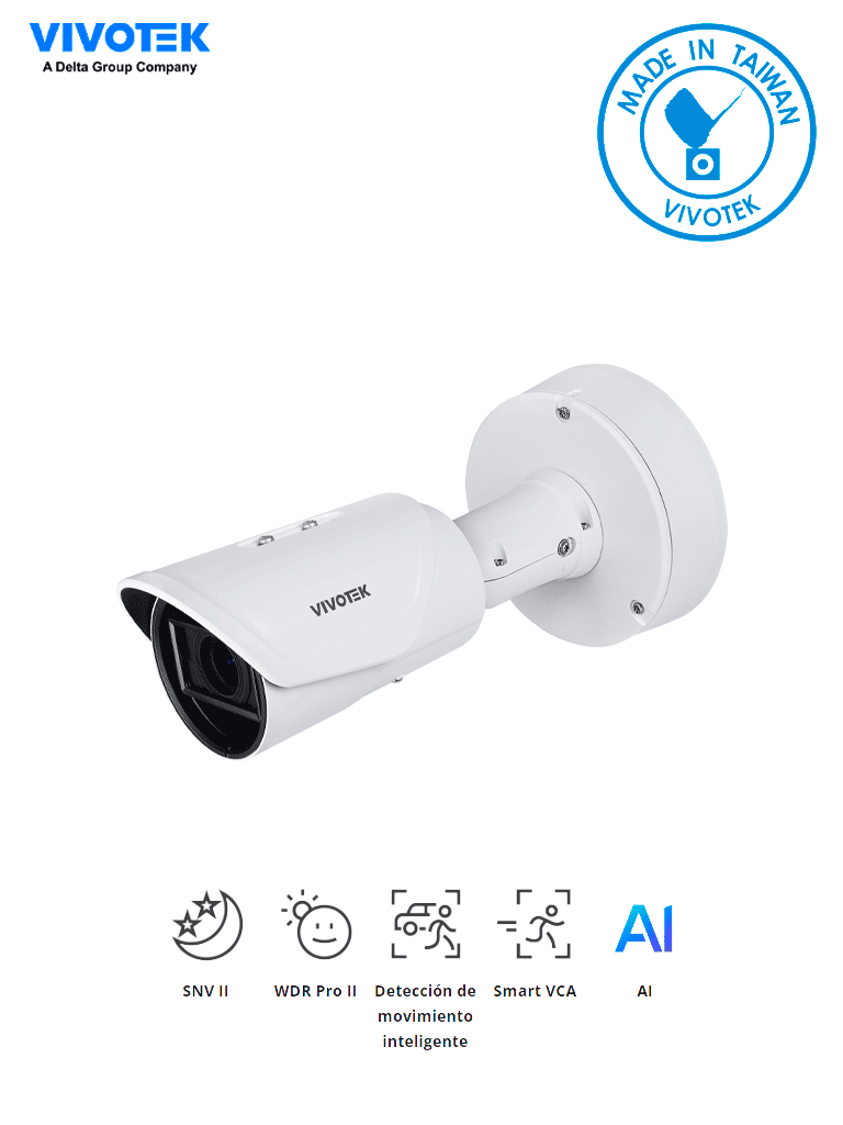 VIVOTEK IB9365-EHTV-v2 - Cámara IP bullet exterior 2 MP 60fps lente varifocal motorizado 4-9mm Smart IR III 50m WDR Pro II SNV II IP67 IK10 NEMA 4x Smart VCA Deep Search ciberseguridad Trend Micro NDAA y ONVIF. #TM #TECNOWEEN #TW6