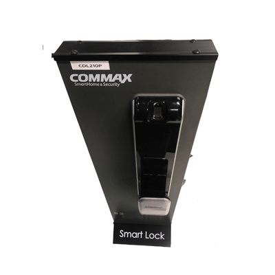 COMMAX CDL210R - Cerradura biométrica inteligente con apertura por medio de diferentes validaciones como huella  PIN o tarjeta mifare/ Soporta hasta 100 usuarios/ requiere baterías AA/ Incluye 2 llaves mecánicas y llaveros RFID