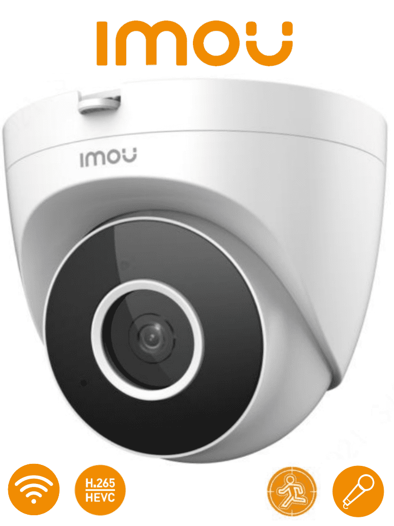 IMOU Turret SE (IPC-T22EN) - Camara IP Domo Wifi de 2 Megapixeles con lente de 2.8 mm y un ángulo de 92°. Incluye detección de humanos notificaciones en tiempo real micrófono IR de 30m ranura MicroSD y es ideal para interiores. #MCI2 #IMMC