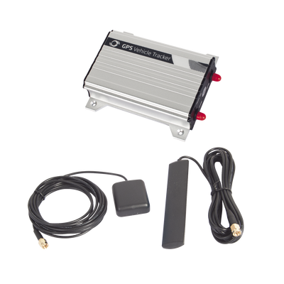 Localizador GPS 2G vía celular con múltiples entradas y salidas digitales entradas análogas opción para audio bidireccional robusta carcasa de aluminio botón de pánico y cable programador incluidos.