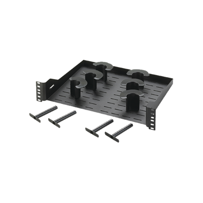 Charola Ventilada Para Administración de Cable en Racks o Gabinetes  con 6 Postes para Control de Holgura  de 19in  2 UR  Color Negro