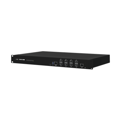 EdgeRouter INFINITY de 8 puertos SFP+ 10 G + 1 puerto RJ45 Gigabit  throughput 80 Gbps  16 núcleos y 16 GB RAM   fuentes de alimentación modulares Hot-Swappable