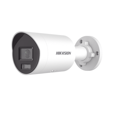 Bala IP 4 Megapixel / Lente 2.8 mm / Dual Light (40 mts IR + 40 mts Luz Blanca) / Darkfighter S / Microfono Integrado / Exterior IP67 / WDR 130 dB / 4 Analíticos: AcuSense Deteccion Facial Conteo de Personas por Cruce y Zona
