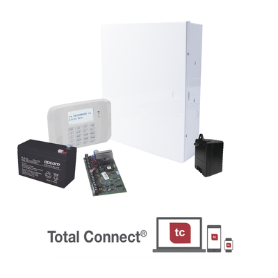 Kit de Panel de Alarma VISTA48LA con Batería de 9Ah Transformador y Gabinete