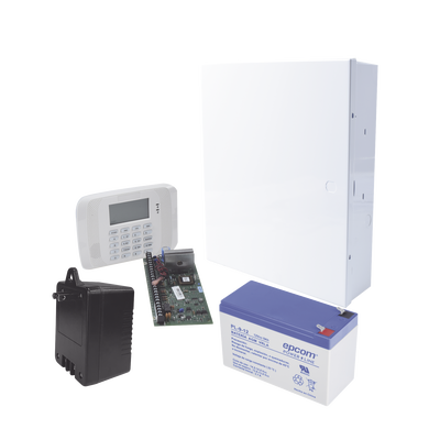 Kit de Panel de Alarma VISTA48LA con Gabinete Batería de 9Ah y Transformador