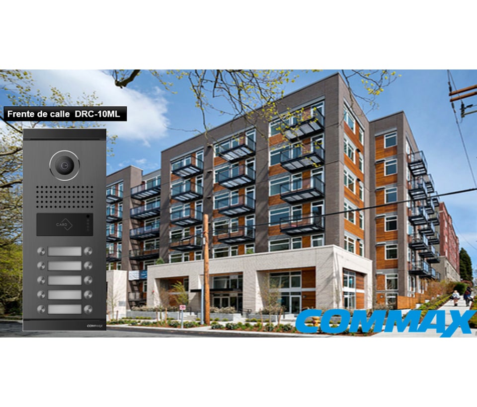 COMMAX DRC10MLRF1 - Frente de Calle Departamental para 10 Monitores con Conexión Directa de 4 Hilos y Apertura con Tarjeta Mifare o Monitor