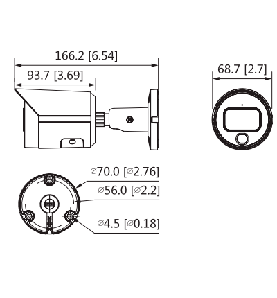 DAHUA IPC-HFW2439S-SA-LED-28 - Camara Bullet IP de 4 Megapixeles/ Full Color/ Lente de 2.8 mm/ Microfono Integrado/ 96 Grados de Apertura/ H.265/ Luz para 30 Mts/ Metalica/ WDR Real de 120 dB/ Ranura para MicroSD/ IP67/ PoE/
