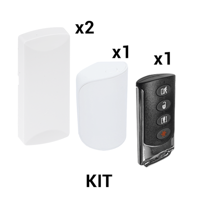 KIT Básico Sensores Inalámbricos - Incluye 2 Contactos Magnéticos 1 PIR y 1 Llavero - Compatibles con Paneles DSC 433 MHz
