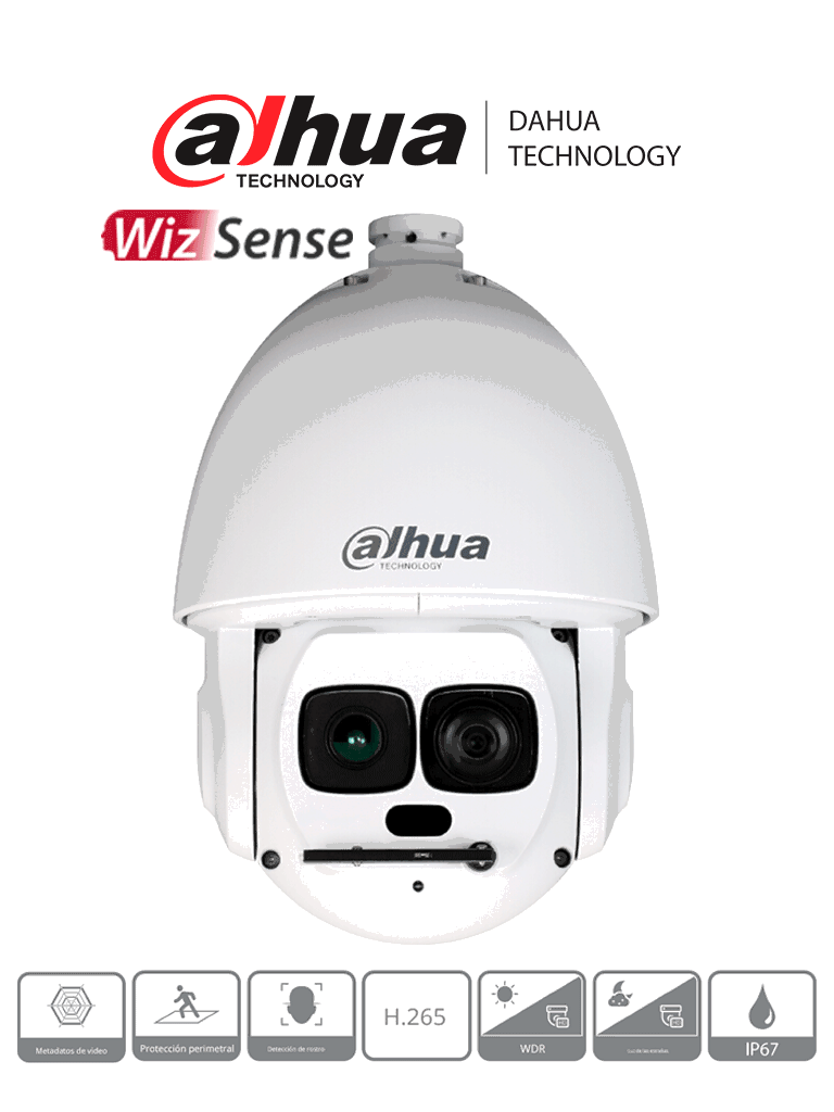 DAHUA DH-SD6AL245XAN-HNR - Camara IP PTZ Laser de 2 Megapixeles/ 45x Zoom Optico/ Iluminación Laser de 550 Mts/ Auto tracking/ Protección Perimetral/ Detección de rostro/ IP67