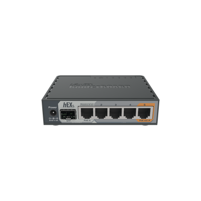 (hEX S) Router Dual Core 5 puertos Gigabit 1 Puerto SFP PoE in PoE Out