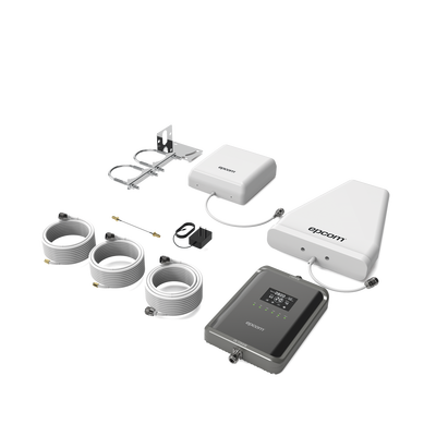 Kit Amplificador de Señal Celular 2G 3G 4G y 5G / Mejora llamadas convencionales y VoLTE / Amplifica señal de TELCEL AT&T MOVISTAR BAIT DiRi y más / Cubre hasta 300 m² con una antena y hasta 600 m² con 2 antenas.