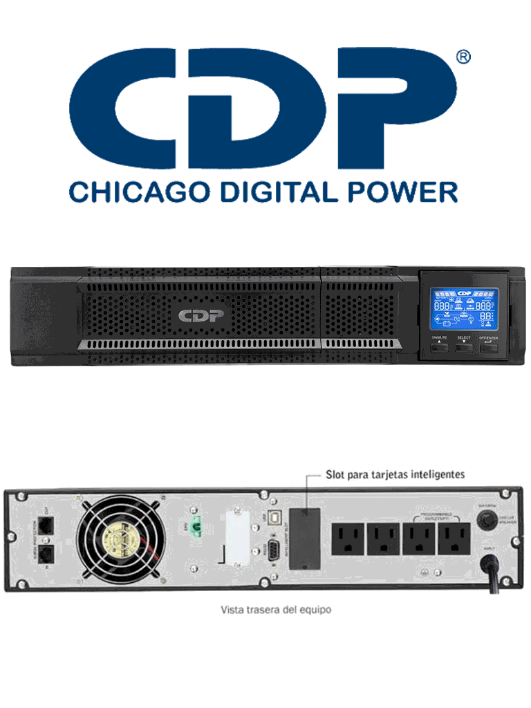 CDP UPO11-1RT - UPS / 1000VA / 900W / 8 Terminales / 4 Terminales programables / Pantalla LCD / 5min. a carga completa /