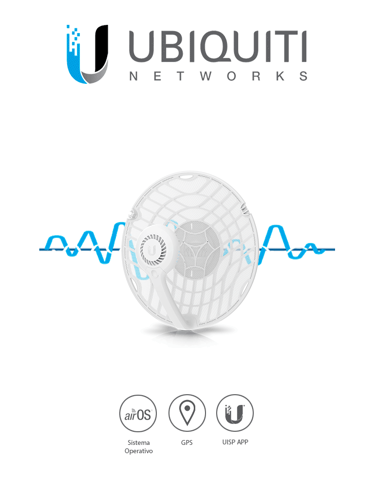 UBIQUITI AF60-LR Radio airFiber de 60 GHz largo alcance con tecnología Wave y rendimiento Gigabit True Duplex para enlaces PtP.