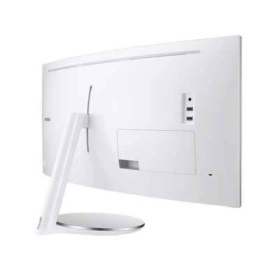Monitor Curvo 34" QLED con Quantum Dot color Blanco / Aspecto 21:9 / Resolucion 3440 x 1440 / Frecuencia 100Hz / Entradas de Video HDMI / DisplayPort / Compatible VESA 100x100 / bocinas integradas