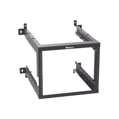 Rack PanZone® de Montaje en Pared de 19in Profundidad Ajustable Rieles Numerados y Roscados #12-24 9 UR Color Negro