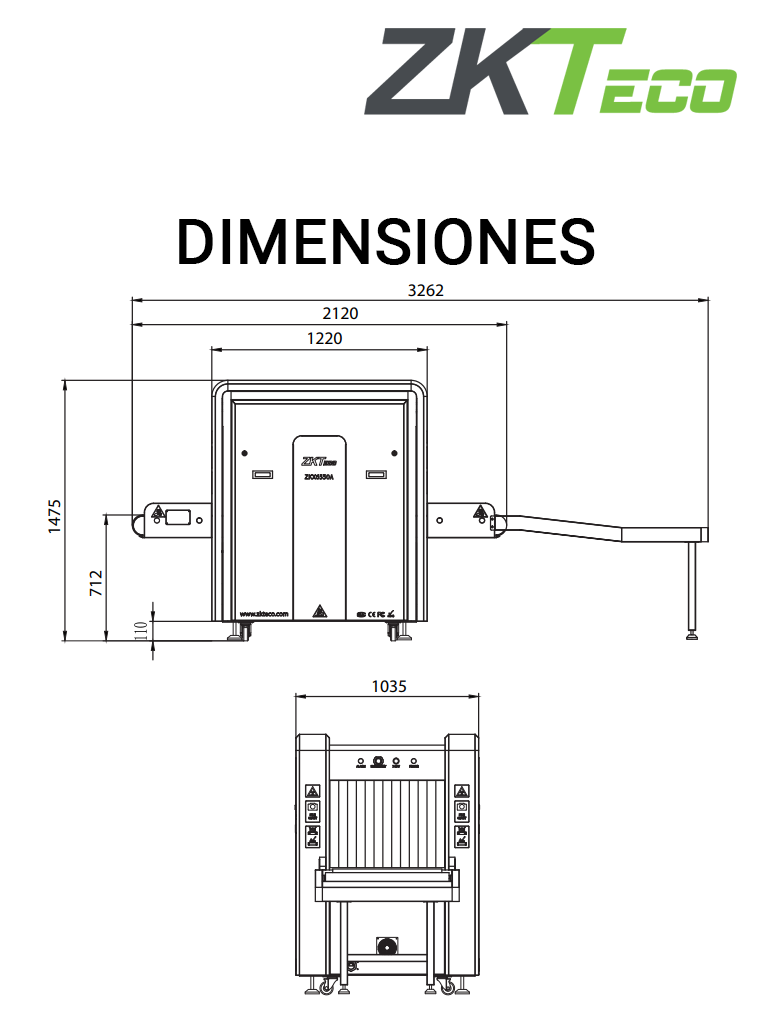 ZKTECO ZKX6550 Máquina de Rayos X con energía doble túnel para equipaje de 65 x 50 cm estación de monitoreo escaneo bidireccional y capacitación en sitio incluida. #MCI2