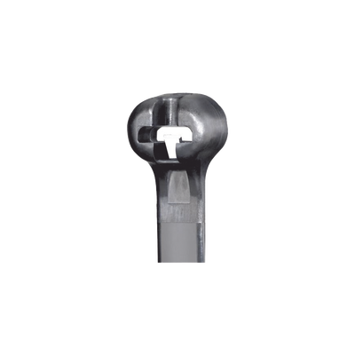 Cincho de Nylon 6.6 Dome-Top® Con Lengüeta de Bloqueo de Acero Inoxidable 620 mm largo x 7mm ancho Color Negro Exterior Resistente a Rayos UV Paquete de 100pz