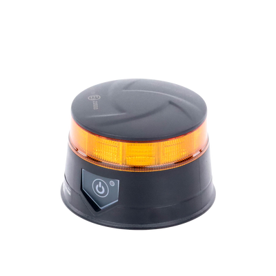 Baliza LED Recargable Compacta y Discreta Color Ámbar Con Montaje Magnético y de Succión