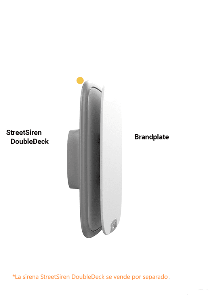 Ajax Brandplate - 1 PZ de Placa Frontal Personalizable para Sirena StreetSiren DoubleDeck. Color Blanco