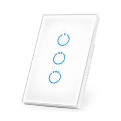 (ZWAVE) Interruptor On/Off panel táctil touch inalámbrico Zwave Plus 3 botones. Compatible con Hubitat HC8 Álula M2M otro