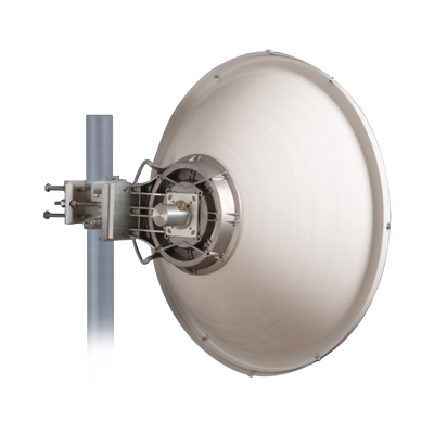 Antena Direccional de Alto Rendimiento / 30.5 ± 1 dBi / 2 ft / 5.9-7.125 GHz / Conectores RP-SMA / Alto Aislamiento al Ruido / Fácil Montaje y herraje de acero inoxidable / Radomo Incluido