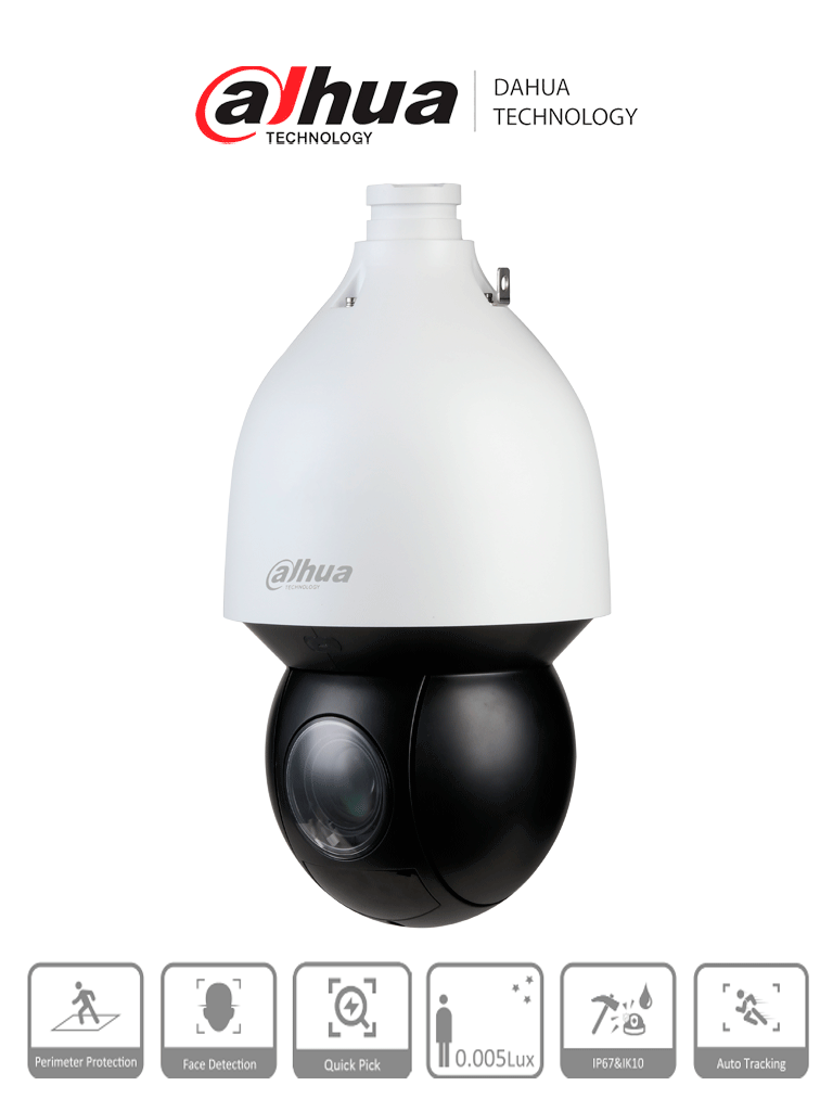 DAHUA DH-SD5A432GB-HNR - Cámara IP PTZ 4MP con tecnología Acupick WizSense y Starlight. Zoom óptico 32x IR de 150m Autotracking detección de rostros y objetos SMD 4.0 PoE+ IP67 IK10. Ideal para vigilancia avanzada con alta precisión y resist