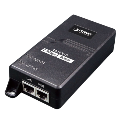 Inyector PoE 802.3 af/at Hasta 30 W con Puertos de 10/100/1000Mbps/ 2.5 Gbps/5 Gbps
