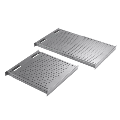 Charola Ventilada de Instalación sin Herramienta  Para Rack o Gabinetes de 4 Postes  Ajustable de 900 a 1200 mm de Profundidad  De Acero  Color Negro