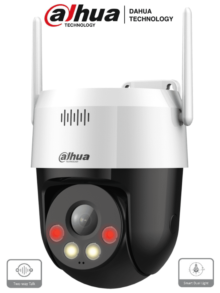 DAHUA SD2A500HB-GN-AW-PV-S2 - Cámara IP PT WiFi de 5 Megapíxeles con Full Color iluminador dual inteligente disuasión activa 30 mts de luz visible e IR audio bidireccional (micrófono y altavoz) IP66 y ranura MicroSD #LoNuevo #WiFiDahua