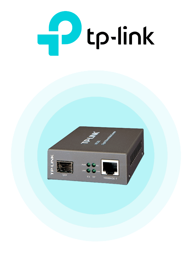 TP-LINK MC220L - Convertidor de Fibra Óptica Monomodo o Multimodo con 1 puerto SFP 1000 Mbps y 1 puerto RJ45 10/100/1000 Mbps. Plug and play.