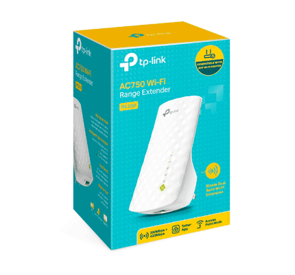 TP-LINK RE200 - Repetidor de WiFi doble banda AC750 soporta 802.11 b/g/n y 802.11ac hasta 750 Mbps con 1 puerto Ethernet (RJ45) 10/100 Mbps 3 antenas internas para 2.4GHz y 5GHz.