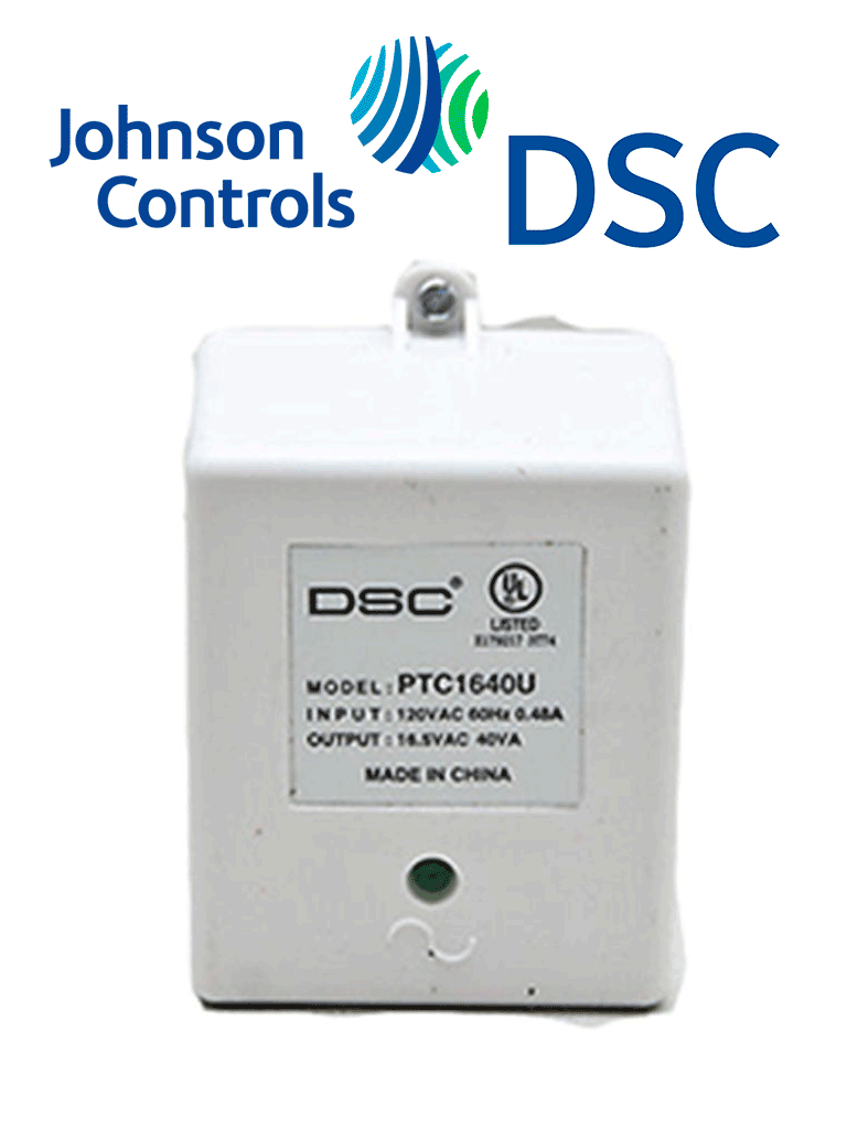 DSC PTC1640U - Transformador 16VCA / 40VA   Fusible Interno para paneles y módulos de NEO  Power Series y Maxsys