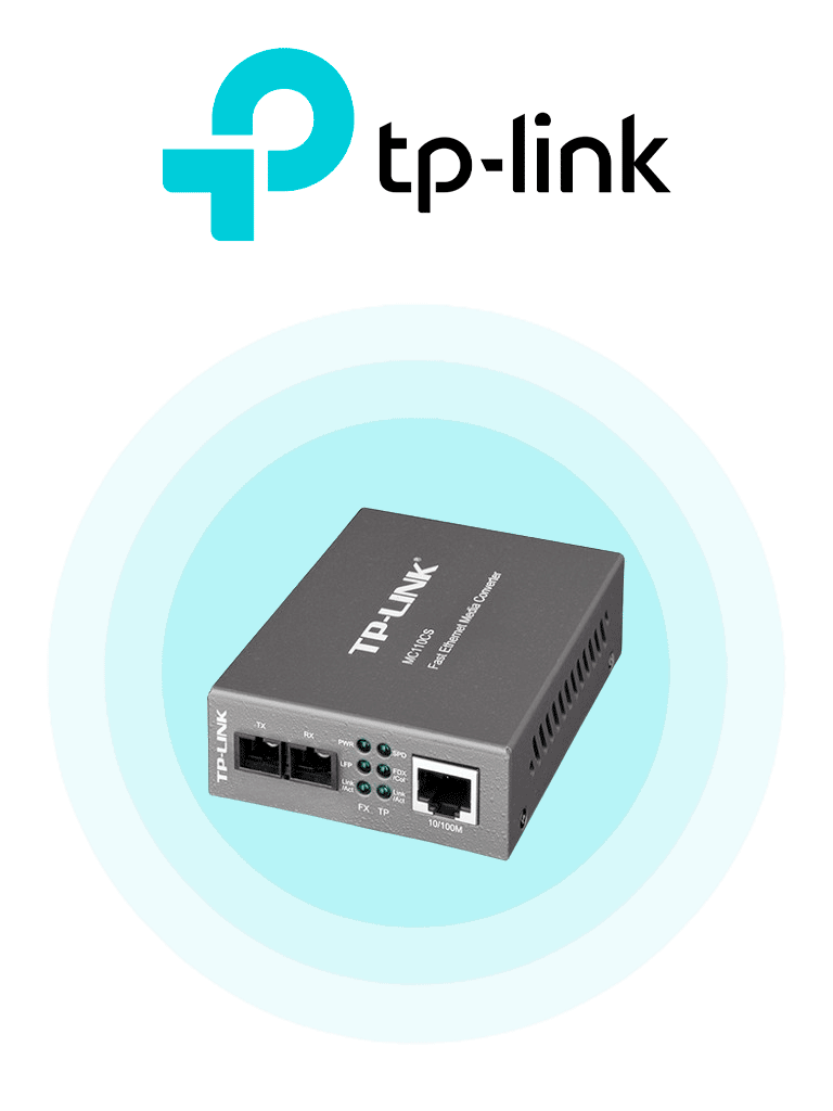 TP-LINK MC110CS - Convertidor Multimedia Mono-modo con 1 puerto RJ45 10/100 Mbps y conector de fibra SC de hasta 20 km