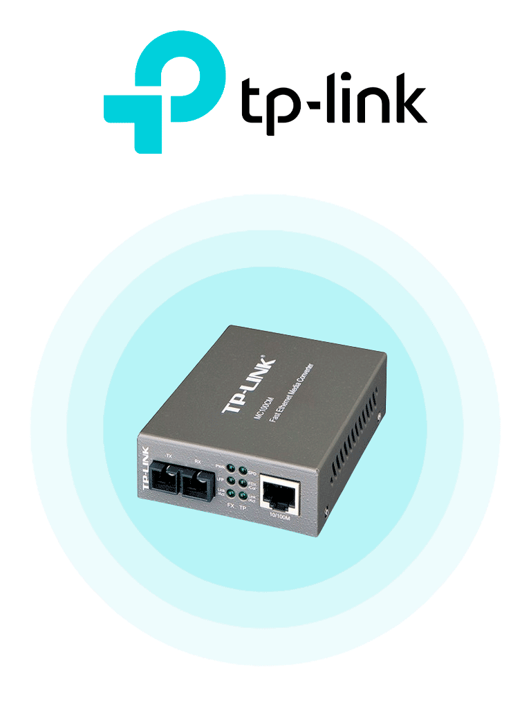 TP-LINK MC100CM - Convertidor de Fibra Óptica Multimodo con 1 puerto RJ45 10/100 Mbps y puerto de fibra óptica SC 100 Mbps. Alcance de hasta 2 km y función plug and play.