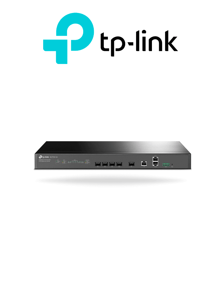 TP-LINK DS-P7001-04 - Delta Stream - OLT con 4 puertos GPON capacidad de conexión hasta 512 ONUs 1 puerto Gigabit RJ45 Uplink 1 puerto SFP+ Uplink y fuentes redundantes AC-DC incluidas. Administración desde la nube (DPMS).