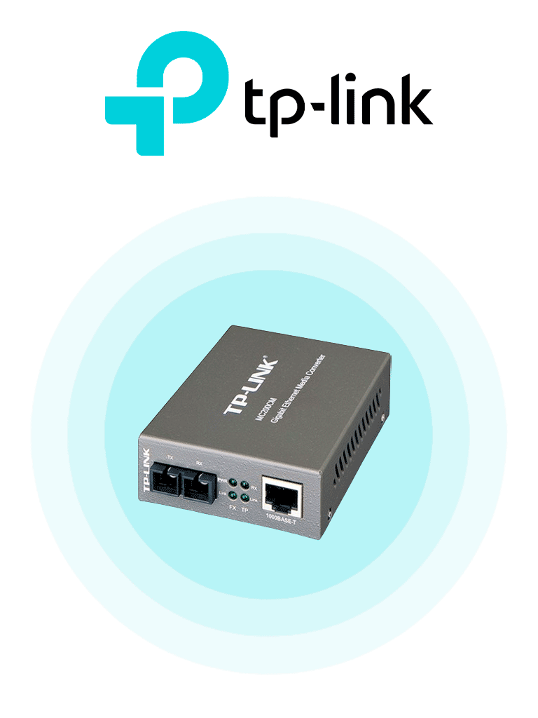 TP-LINK MC200CM - Convertidor de Fibra Óptica Multimodo con 1 puerto RJ45 10/100/1000 Mbps y puerto de fibra óptica SC 1000 Mbps. Alcance de hasta 550 metros. Plug and play.
