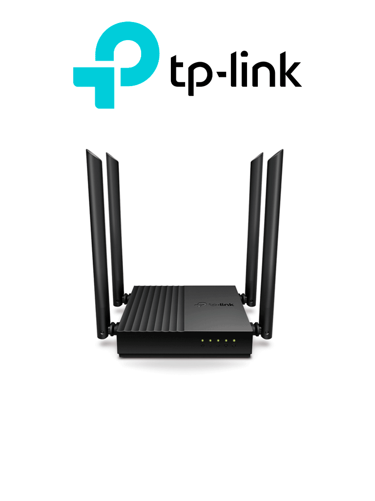 TP-LINK Archer C64 - Ruteador WiFi AC 1267Mbps con 1 puerto WAN y 4 puertos LAN RJ45 Gigabit Ethernet MU-MIMO 4 antenas fijas en modos de enrutador y punto de acceso con Beamforming.#DL79