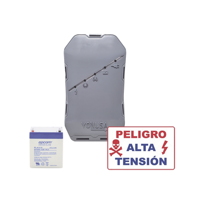 KIT deEnergizador 12 000Volts - .5 Joules / 500 Mts Lineales de Protección / Cercas Electrificadas / Llavero Incluido