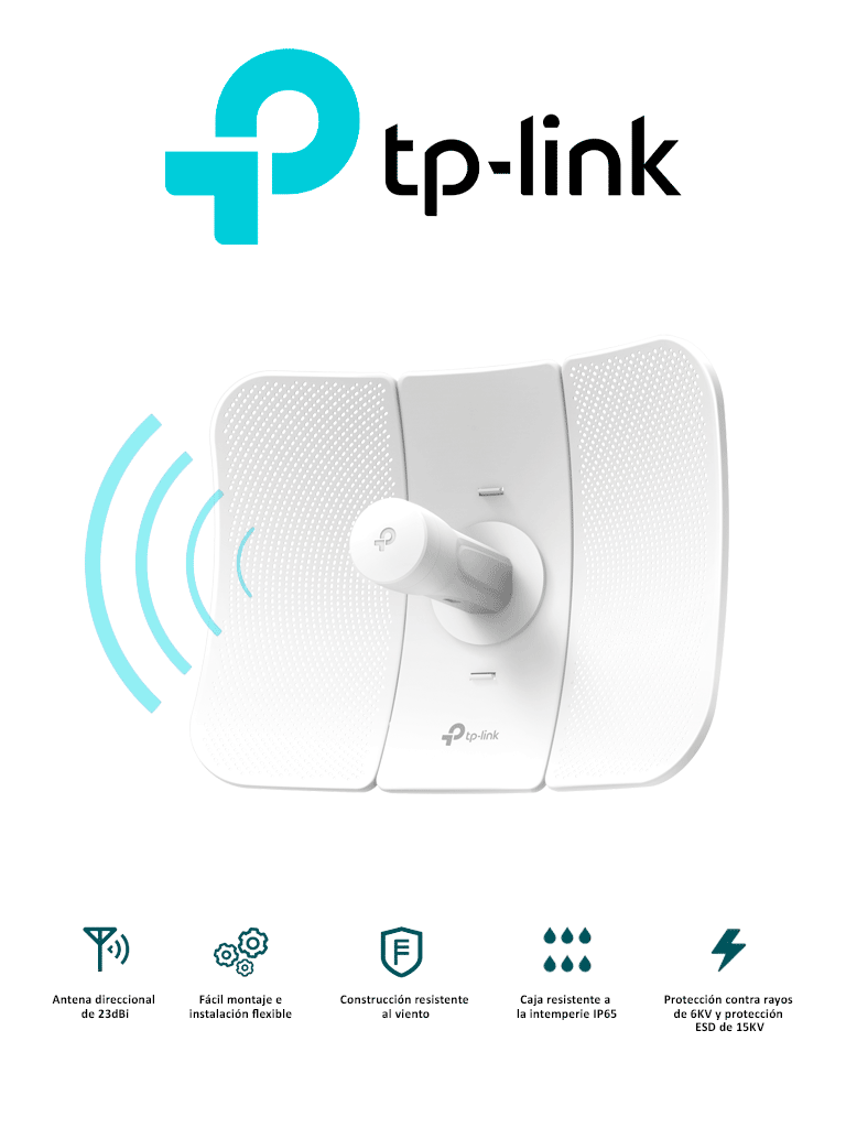 TP-LINK CPE605 - CPE para exteriores de 5 GHz 150 Mbps 23 dBi Hasta 150 Mbps con velocidades de datos inalámbricas de 5 GHz Tecnología Pharos MAXtream TDMA Pharos Control para administración centralizada. #MCI2