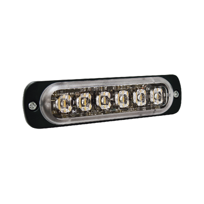 Luz Auxiliar de 6 LED Roja Bisel Negro Lente Transparente