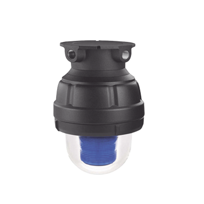 Luz de advertencia LED a prueba de explosión adecuado para su uso en Clase I Div. I Grupos C y D; Clase I Div. 2 Grupos A B C y D; Clase II Div. 1 Grupos E F y G; Clase III color Azul 24 VCD