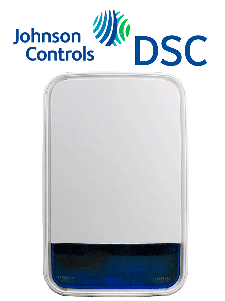 DSC PG9911BBATT -  Sirena con luz estroboscópica exterior 110 dB  c/batería Inalámbrica  Power G compatible con NEO  PRO  Qolsys e IoTega